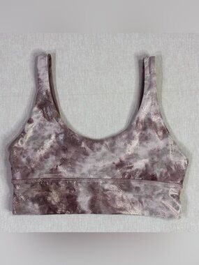 Lululemon Reversible Sports Bra Size 8 Shimmer Tie Dye Logo Both Sides